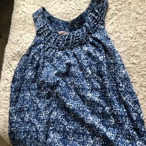Blue patterned tank top